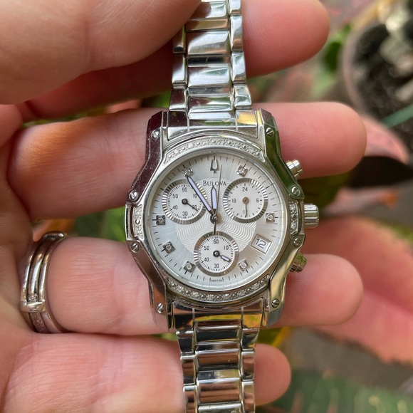 Bulova C8671512 Women’s Chronograph Diamond Studded Bezel Watch - Picture 6 of 12